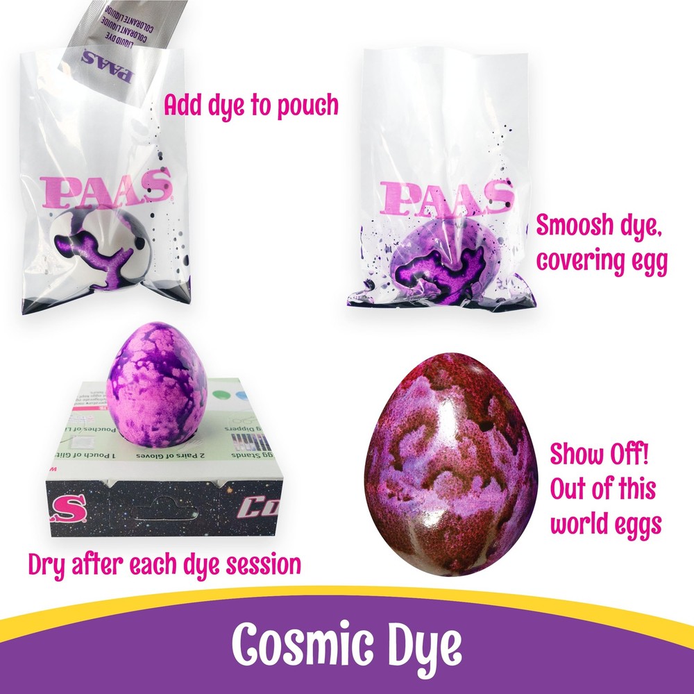 PAAS Cosmic Easter Egg Decorating Kit – Space Themed Dye Small,