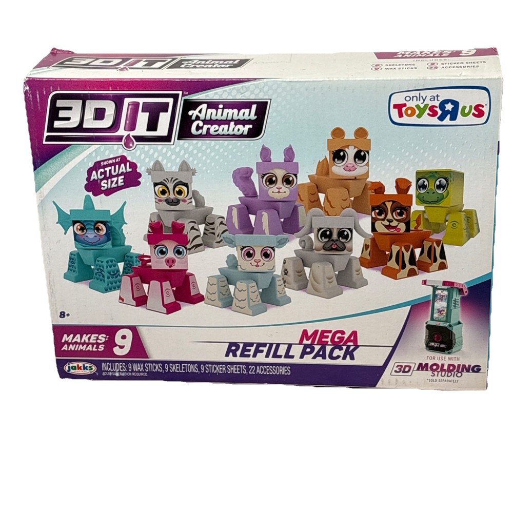 3D IT Animal Creator Molding Studio Machine Mega Refill Pack 9 Figures NIB
