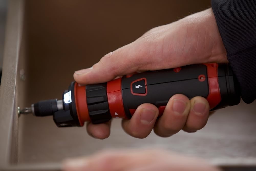 Rechargeable 4V Cordless Screwdriver with Circuit Sensor Technology, Includes...