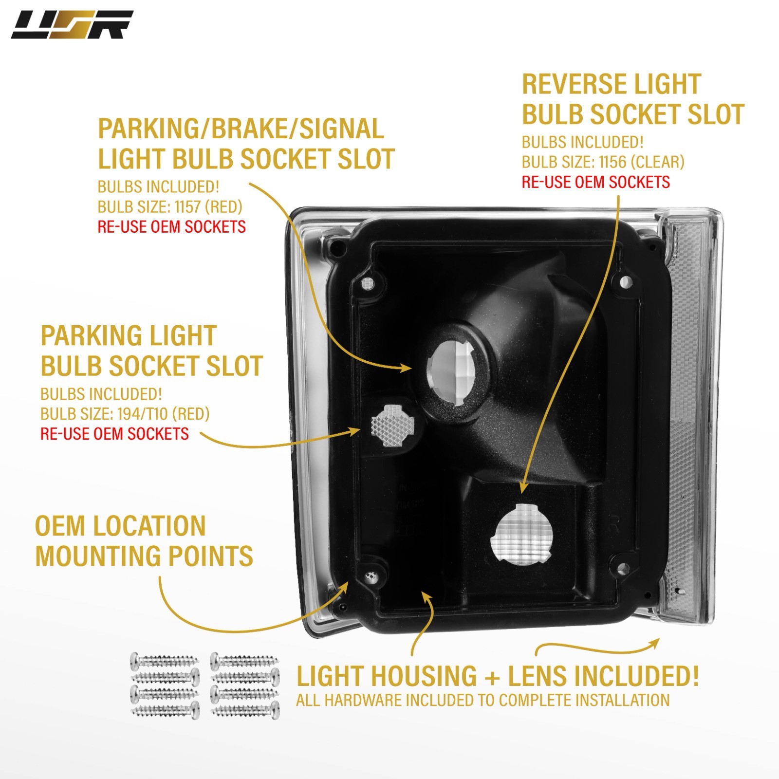 Smoke Tail Light w/ Bulb+Hardware L+R For 78-91 Chevy CK PickUp & Suburban / GMC