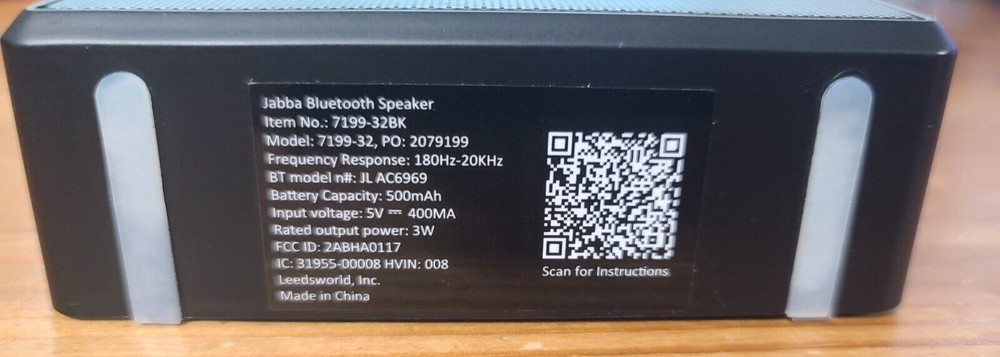 Jabba Bluetooth Speaker 7199-32BK Black