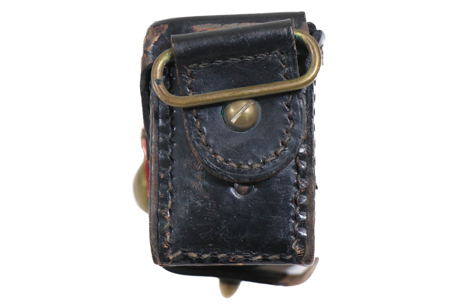 Italian Carabinieri Leather Cartridge AMMO Pouch Carcano w Leather Sling WWII