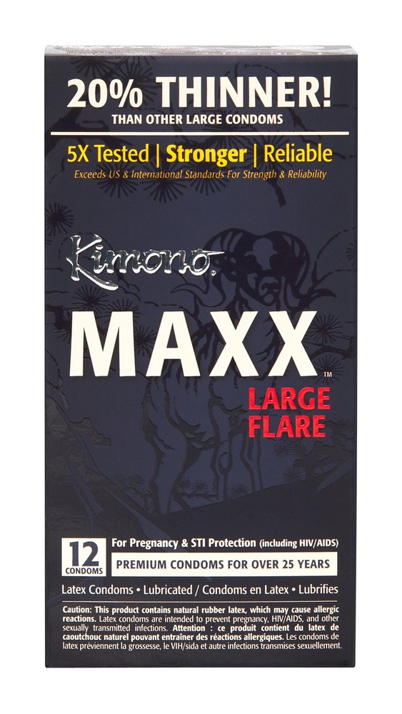 Kimono Maxx Large Flare Condoms - 12 count