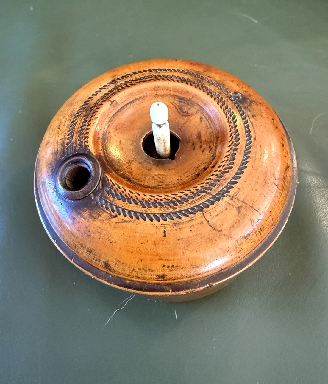 Antique Boxwood Cased Travelling Roulette Game Wheel