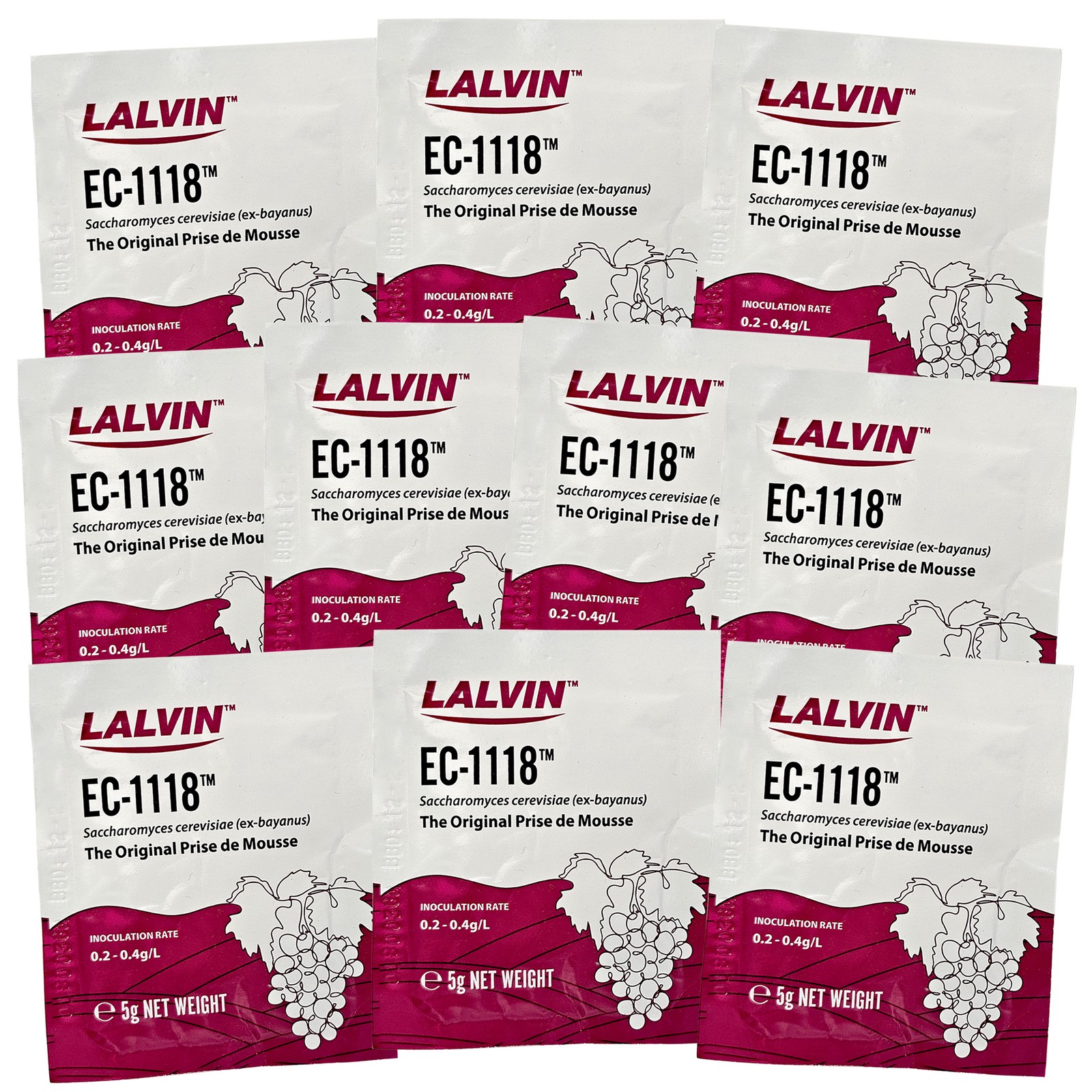 Lalvin EC-1118 Saccharomyces bayanus (10 Packs)
