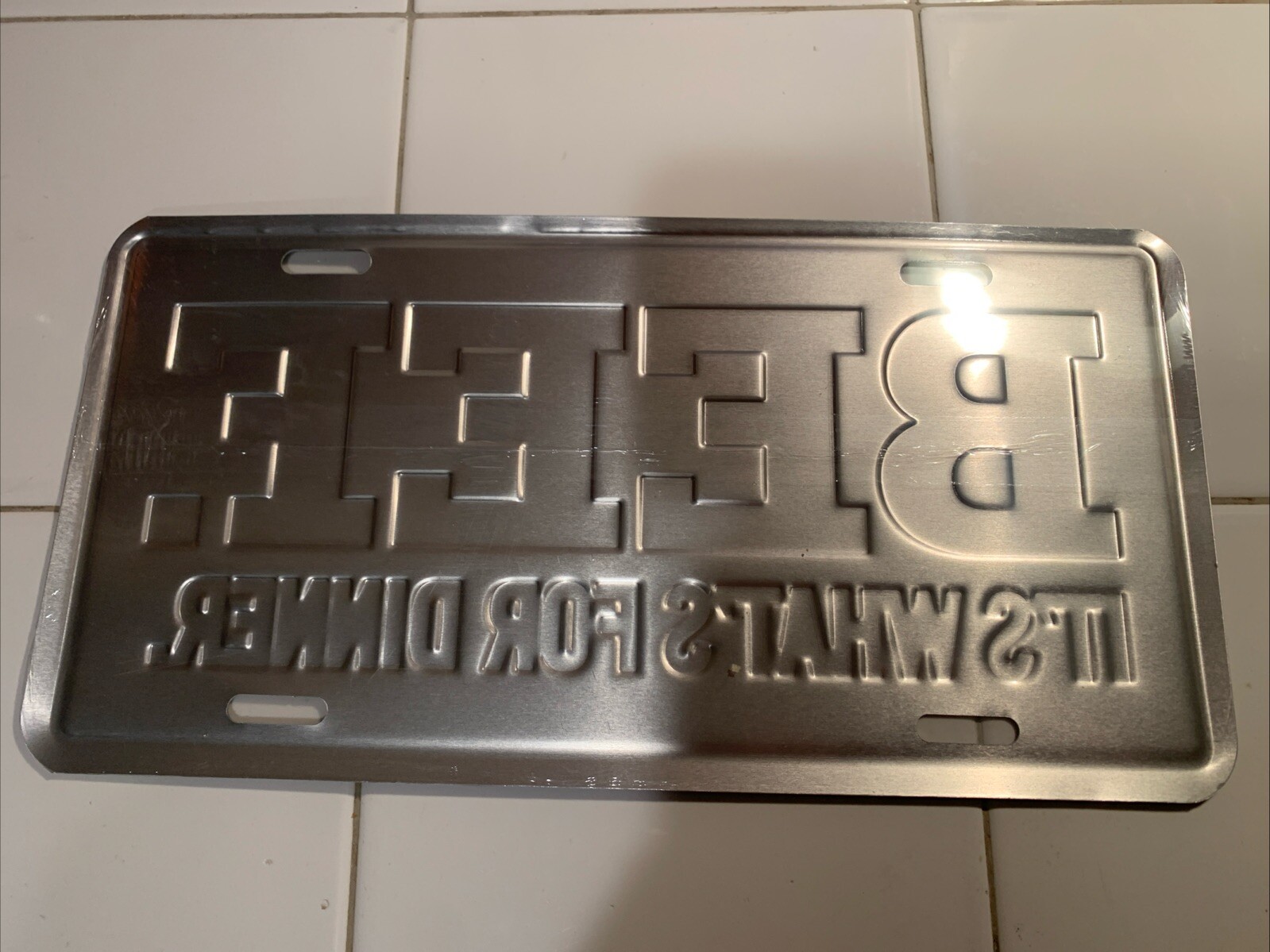 BEEF It's What's For Dinner License Plate Metal