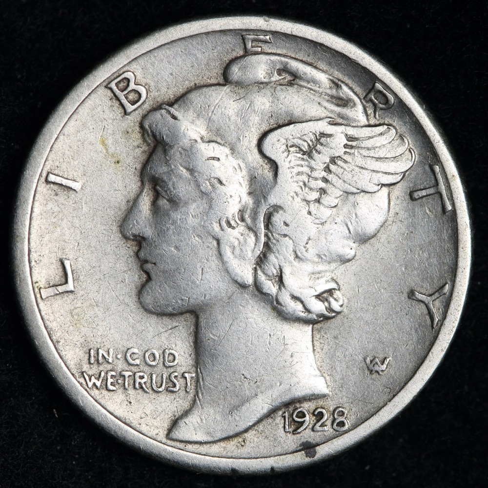 1928-S Mercury Silver Dime CHOICE XF E281 ATCB