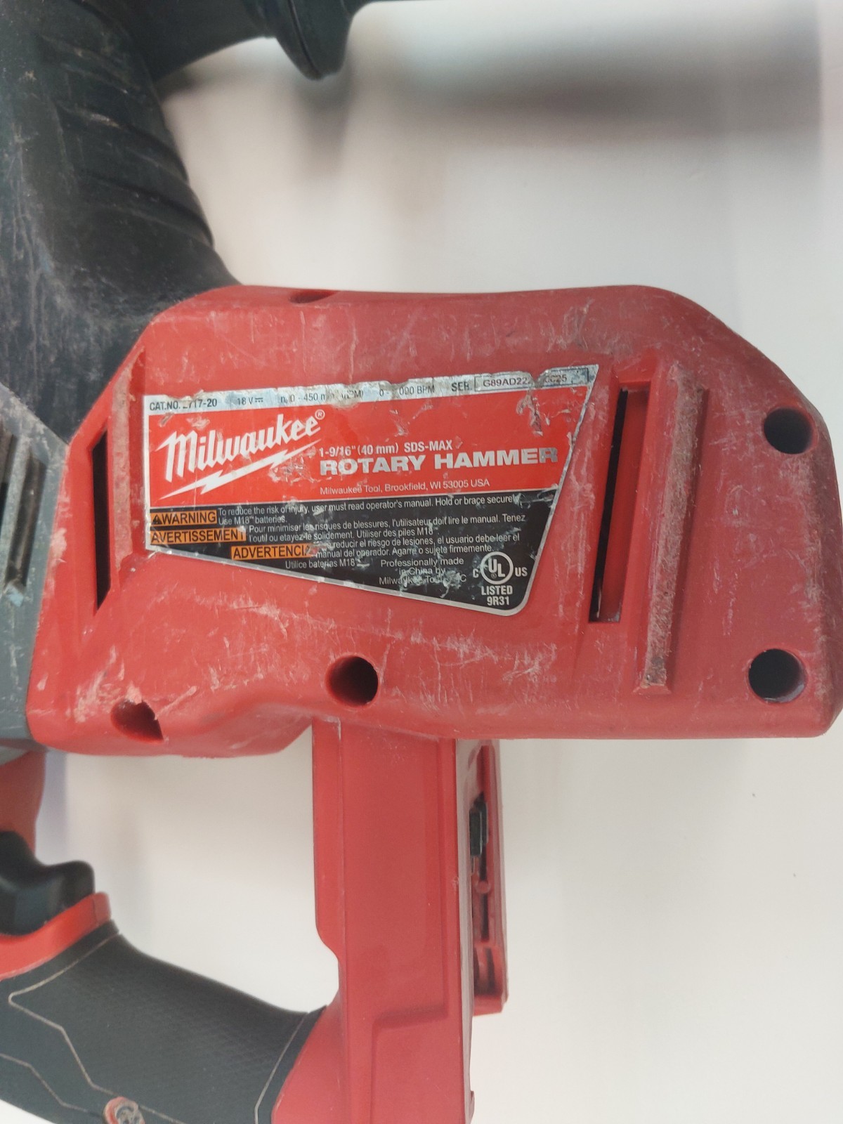 Milwaukee 2717-20 M18 FUEL 1-9/16" SDS Max Rotary Hammer - Red (271720)