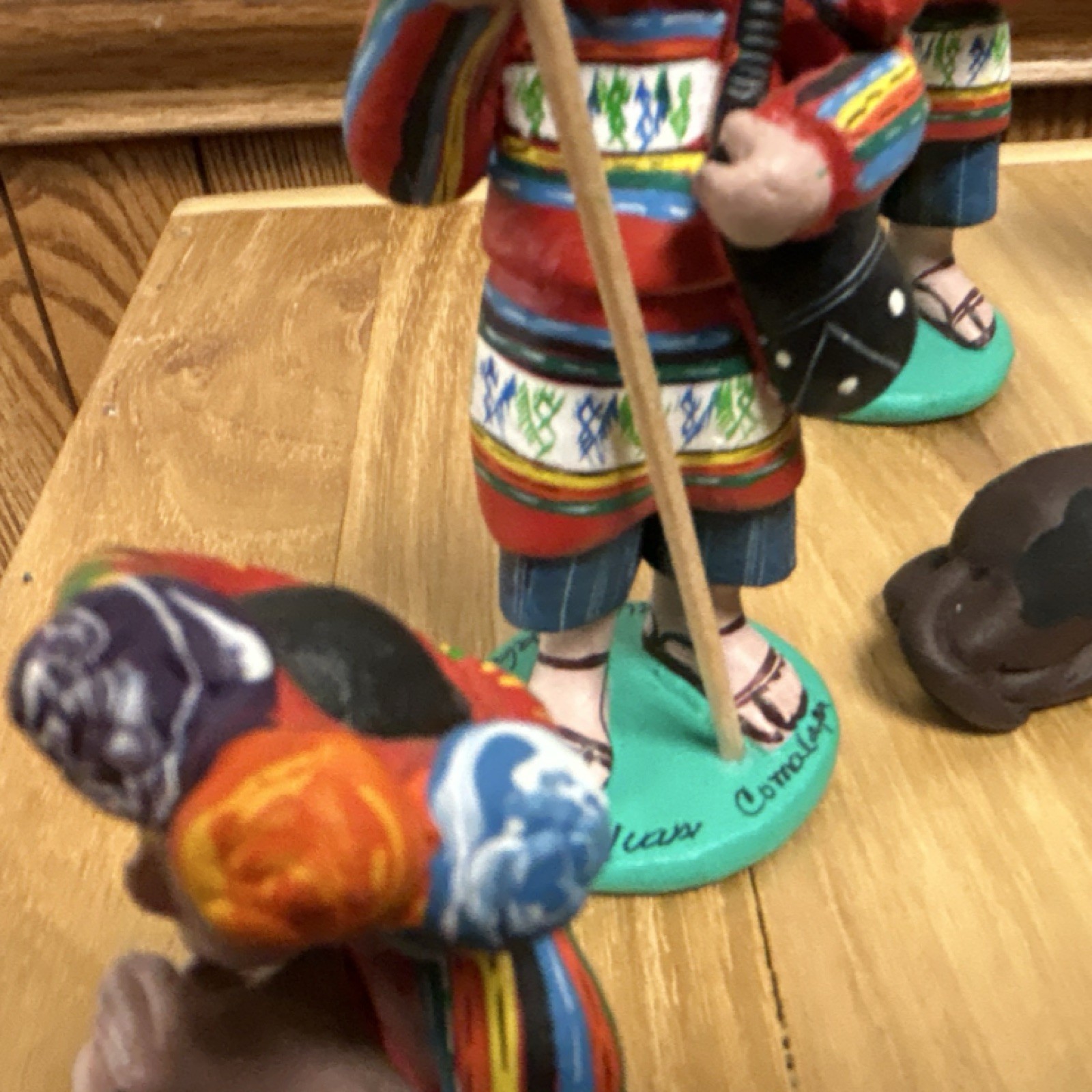 Handmade Peruvian Folk Art Figurine Set Signed San Juan Comalapa’