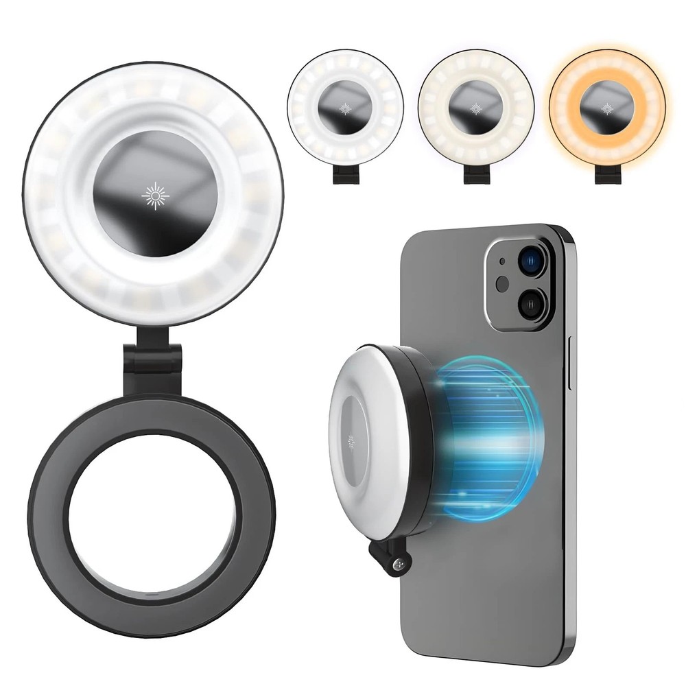 Phone Ring Light, Rechargeable Magnetic Selfie Light, Adjusted 3 Light Modes ...
