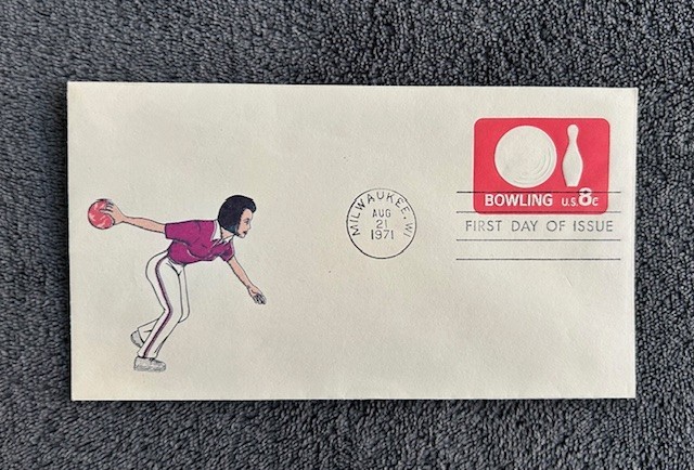 1971 USA Bowling 8-Cent Self-Stamped Envelope