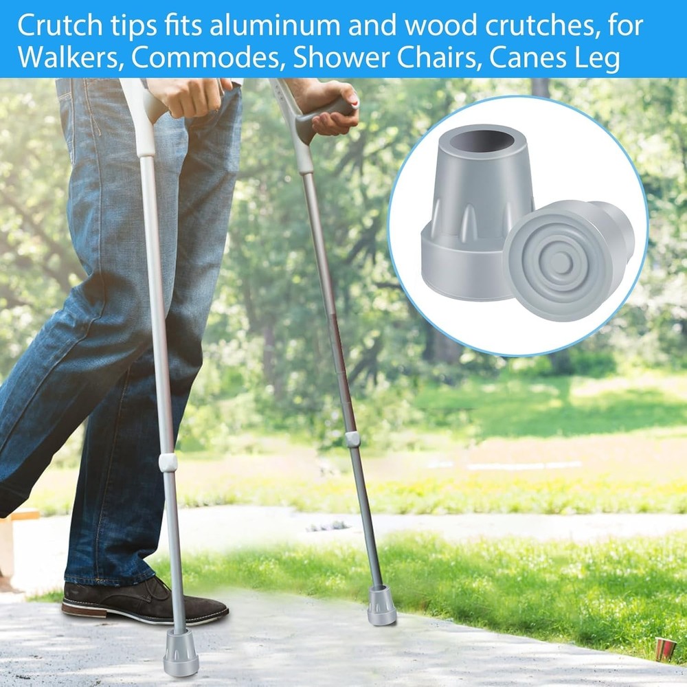 7/8 Inch Sturdy Cane Tips 2 Pack - Easy Install, Shock-Absorbing Design