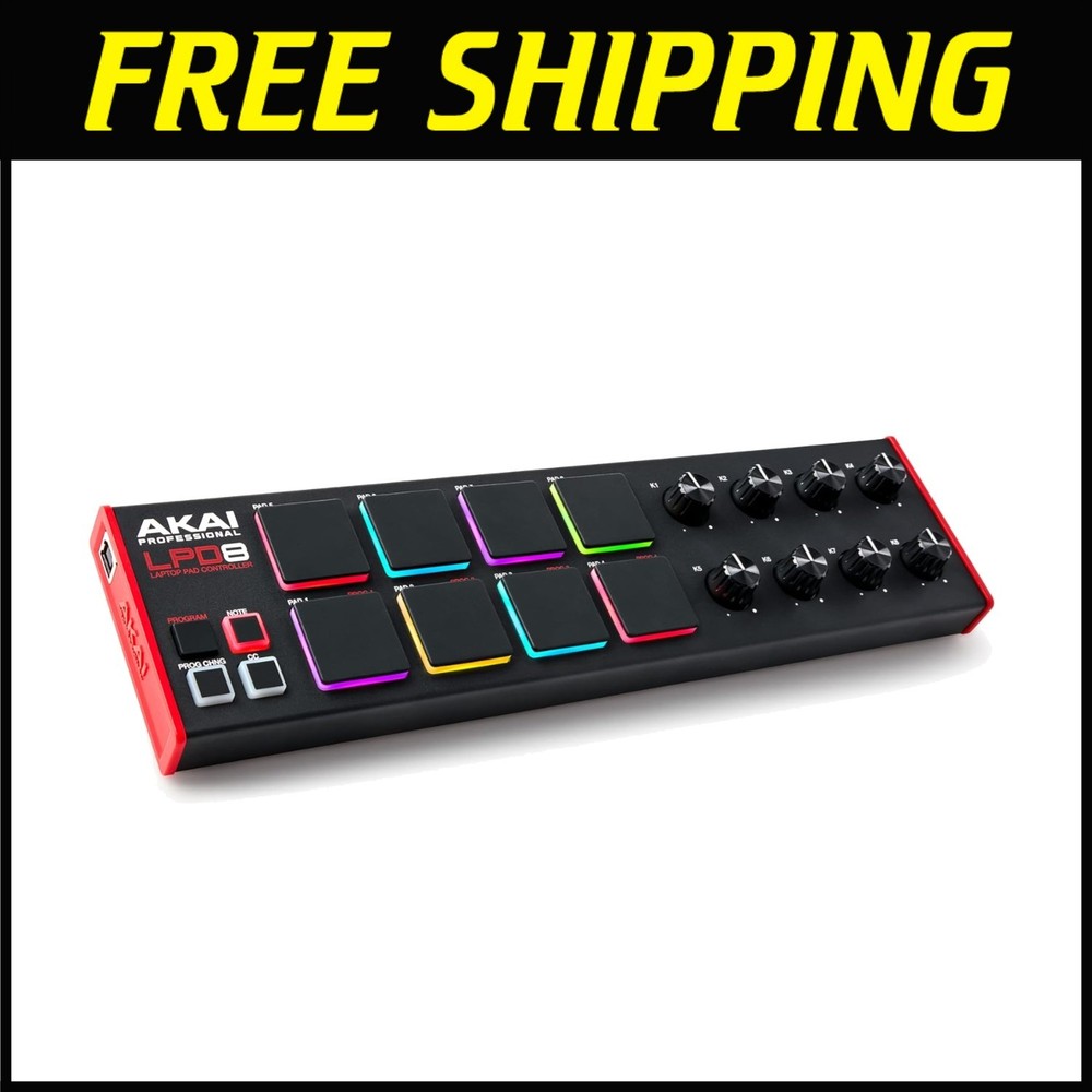 Portable MIDI Controller with 8 RGB Drum Pads