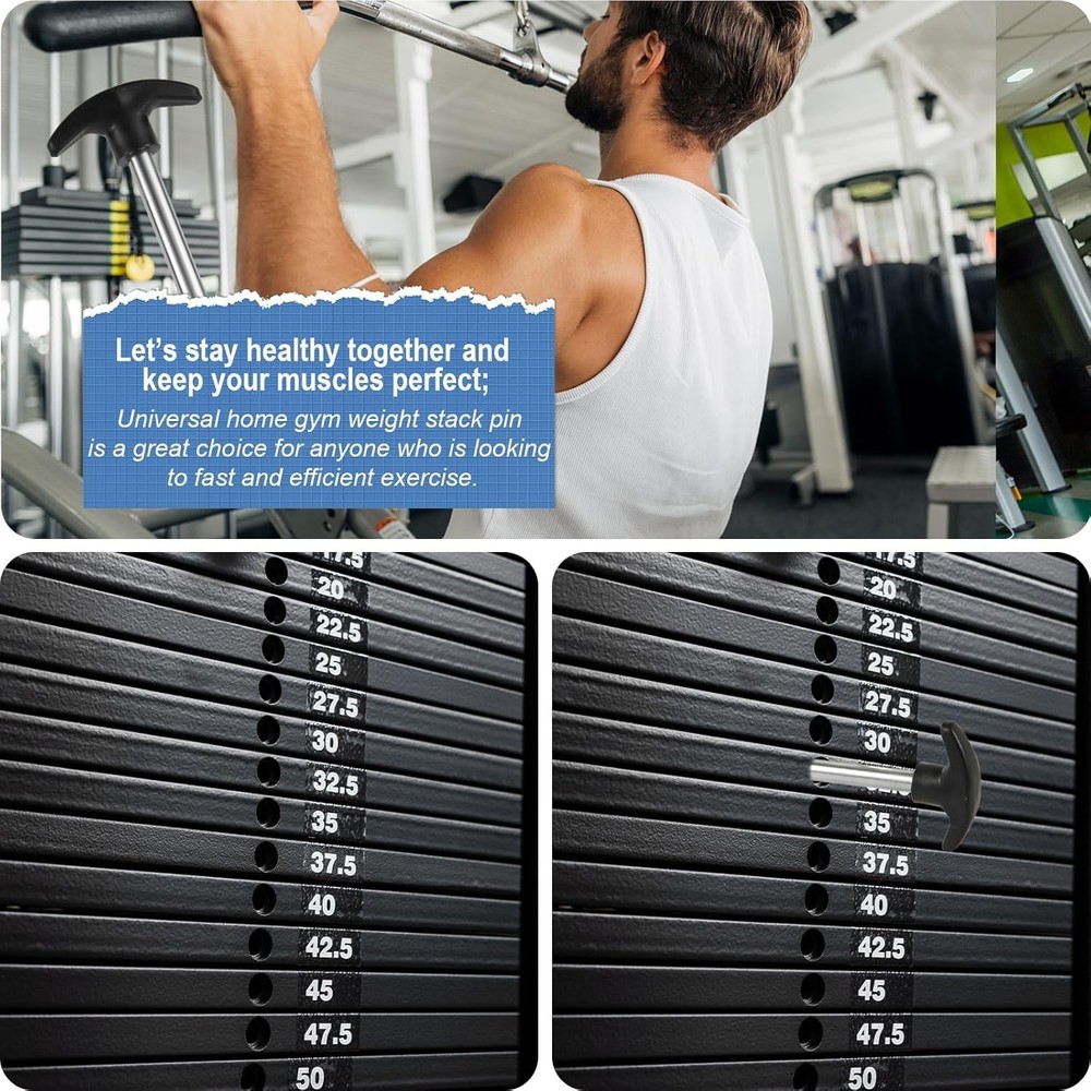 Weight Stack Pin Locking Space Universal Selector Loading Pin for Home Gym Ex...