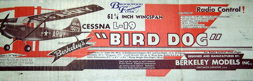 Berkeley/Fox L-19 BIRD DOG PLAN + SCALE DATA for 61" Span RC Model Airplane