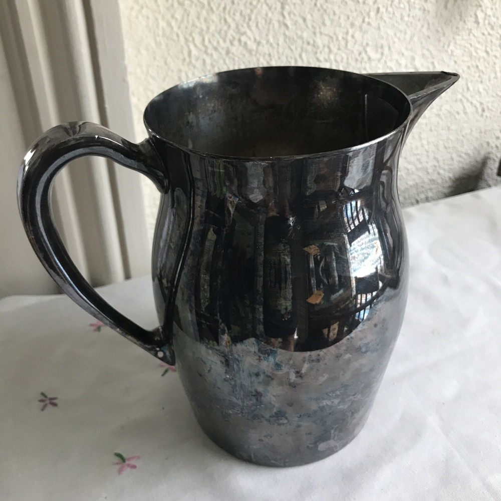 Bristol Silver Plate 54 Water Pitcher Ice Guard EPCA Vintage