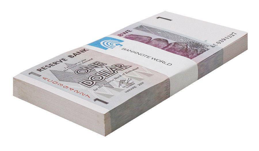 Zimbabwe 1 Dollar, 2007, P-65, UNC X 100 PCS Bundle Pack