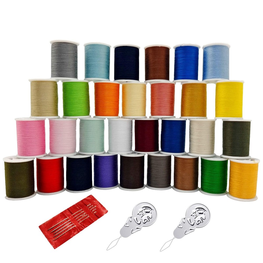 Polyester Sewing Thread Set - 30 Assorted Colors, 50 Yards per Thread Spool, ...
