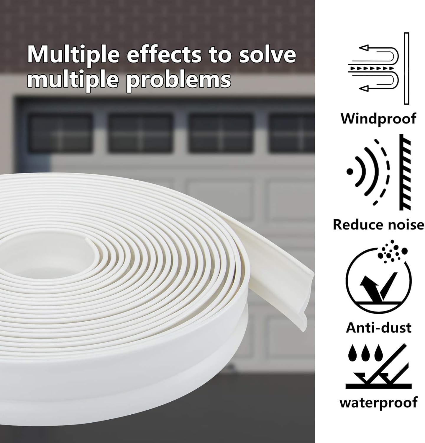 32.8Ft Garage Door Top and Sides Weather Seal Stripping Garage Door Rubber Seal