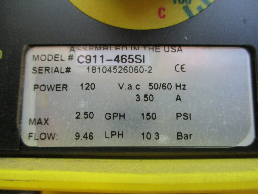 LMI MICROPROCESSOR DOSING PUMP 250 GPH 120V 3.50A C911-465SI