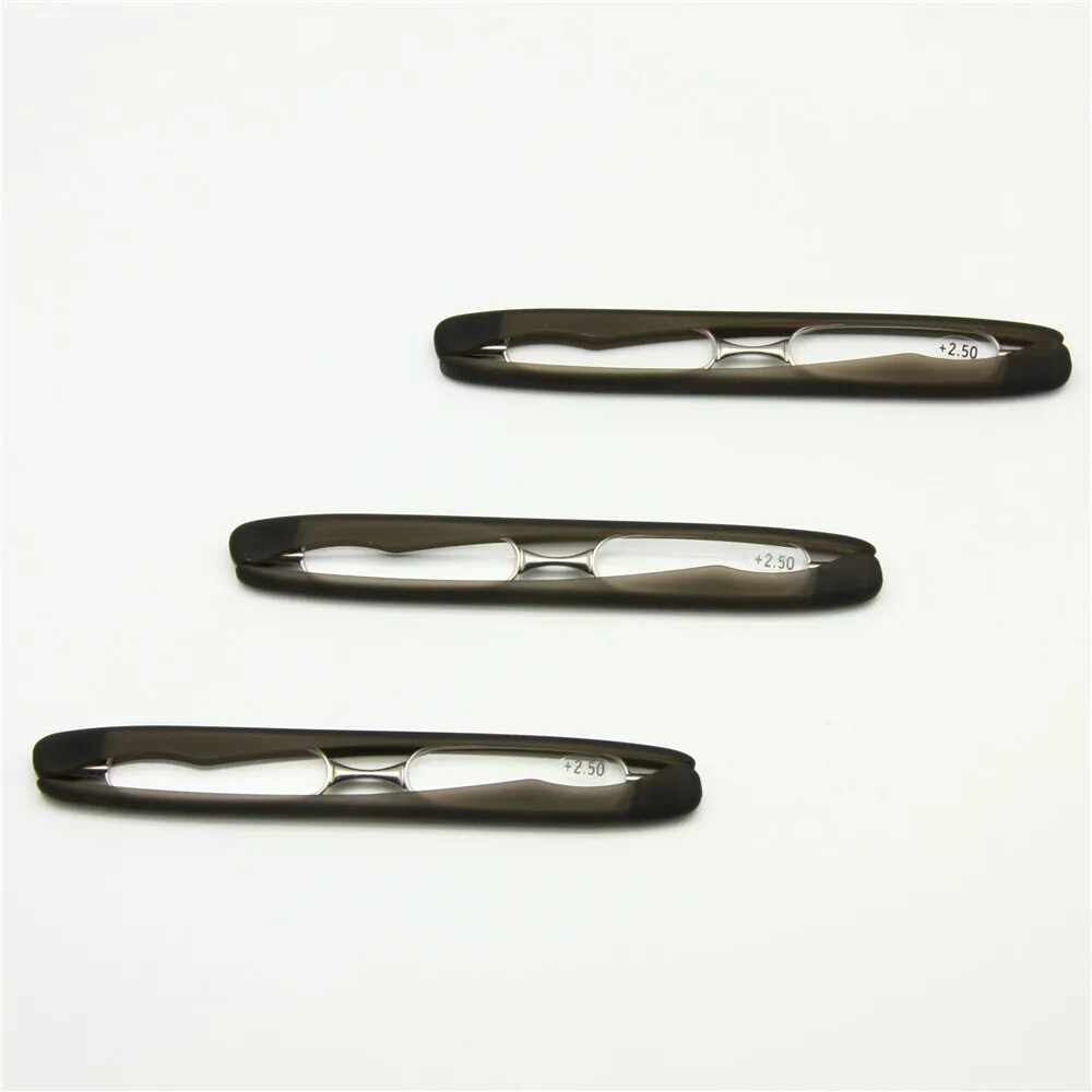 3 Pack Slim Mini Reading Glasses Pocket Retro Reader with Case Portable