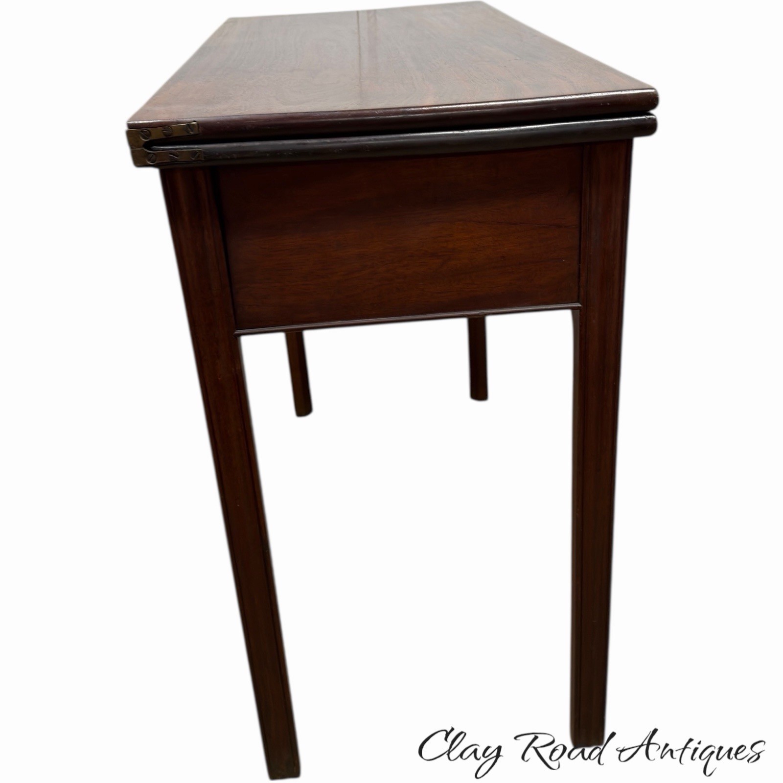 Antique PA chippendale 18th mahogany hall console card game table stand 1780