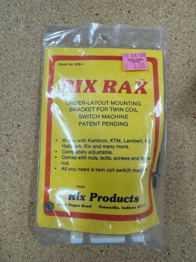 Rix Rax 628-1 Under-Layout Mounting Bracket for Twin Coil Switch Machine NEW