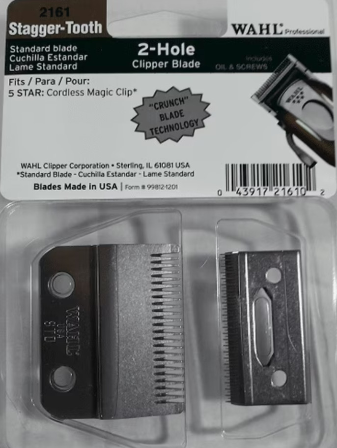 Wahl Professional 2-Hole Stagger-Tooth Clipper Blade, Cordless Magic Clip