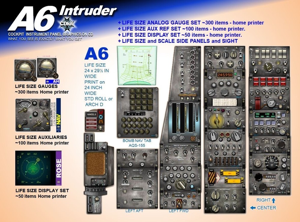 A6 INTRUDER COCKPIT instrument panel CDkit