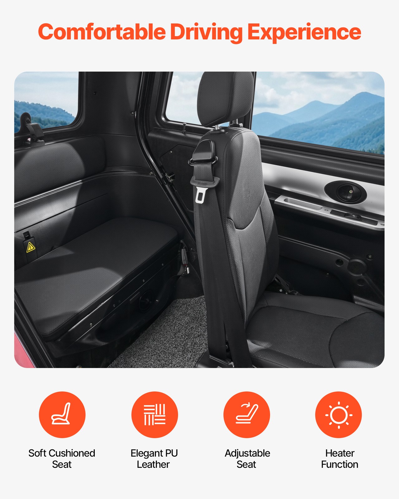 VEVOR 4-Wheel Enclosed Mobility Scooter for Seniors 660lbs Capacity 3-Seater