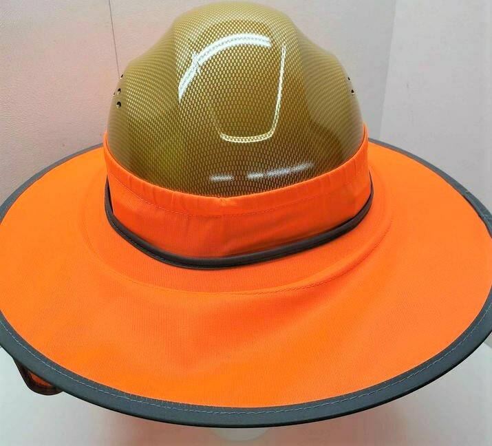 Hard Hat Sun Shade Visor for Full Brim Mesh Neck HI VIS REFLECTIVE STRIPE