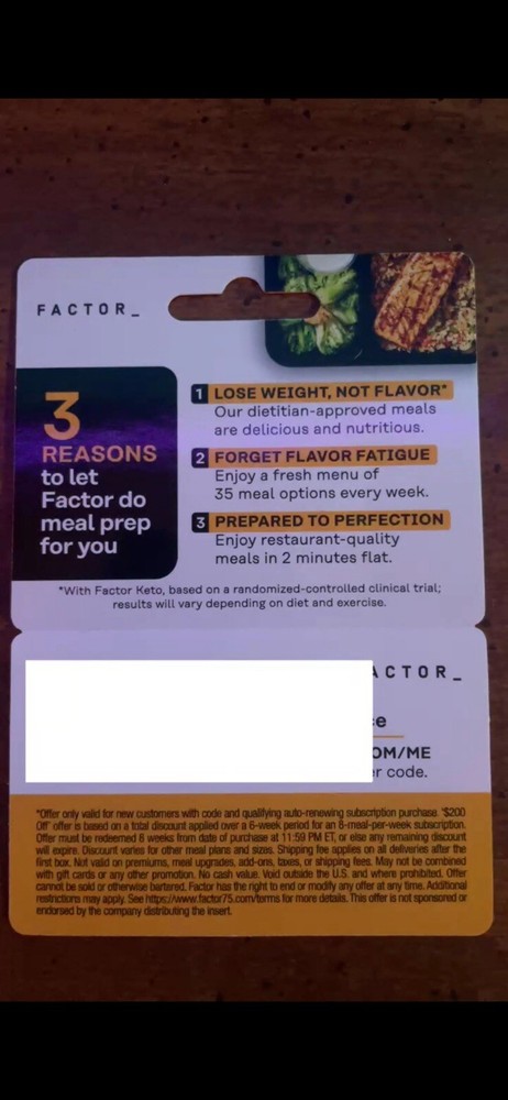 $200 OFF Factor_ Card