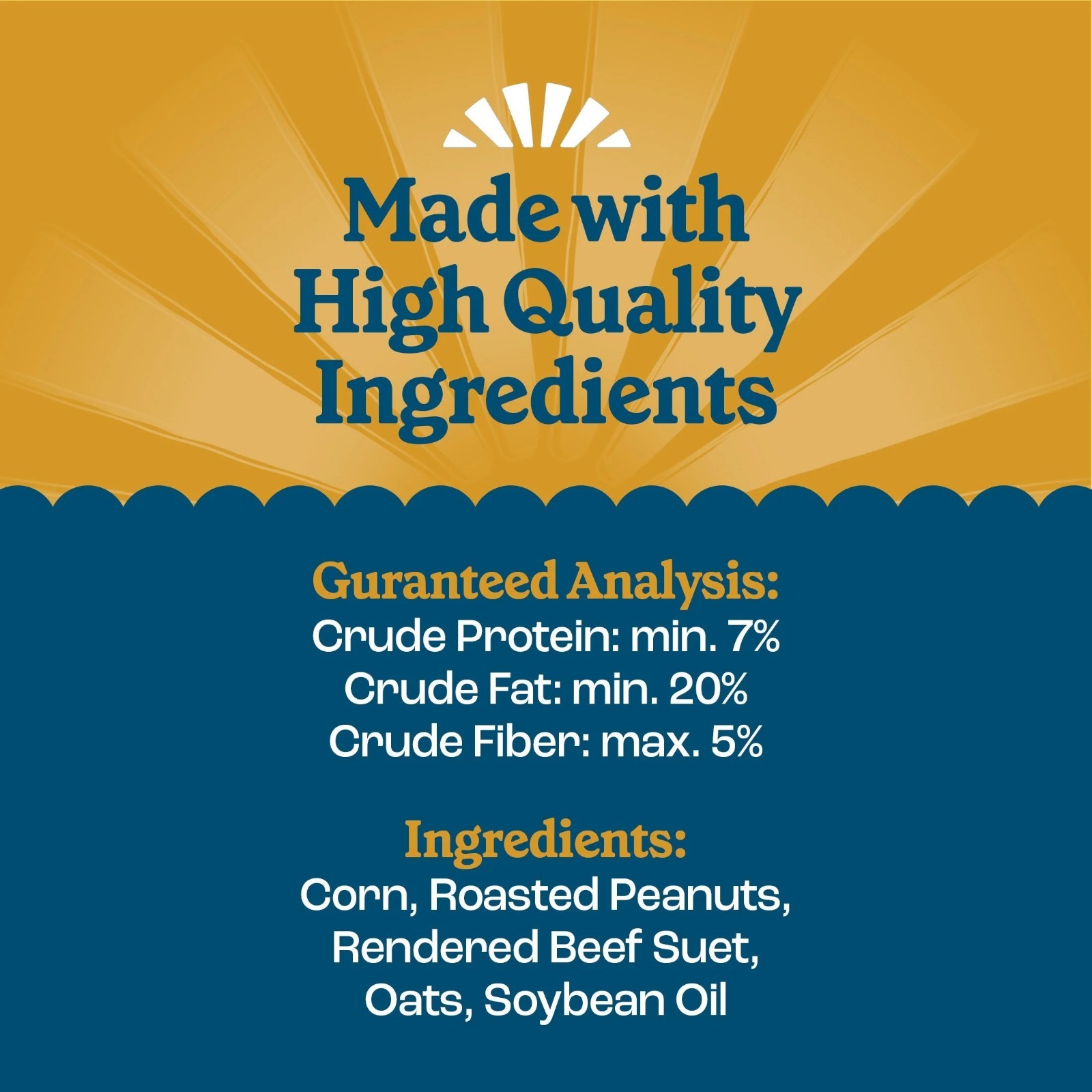 Peanut Delight Suet, 11.75 oz. Cake, Wild Bird Food, 8 Count Value Pack, Fresh