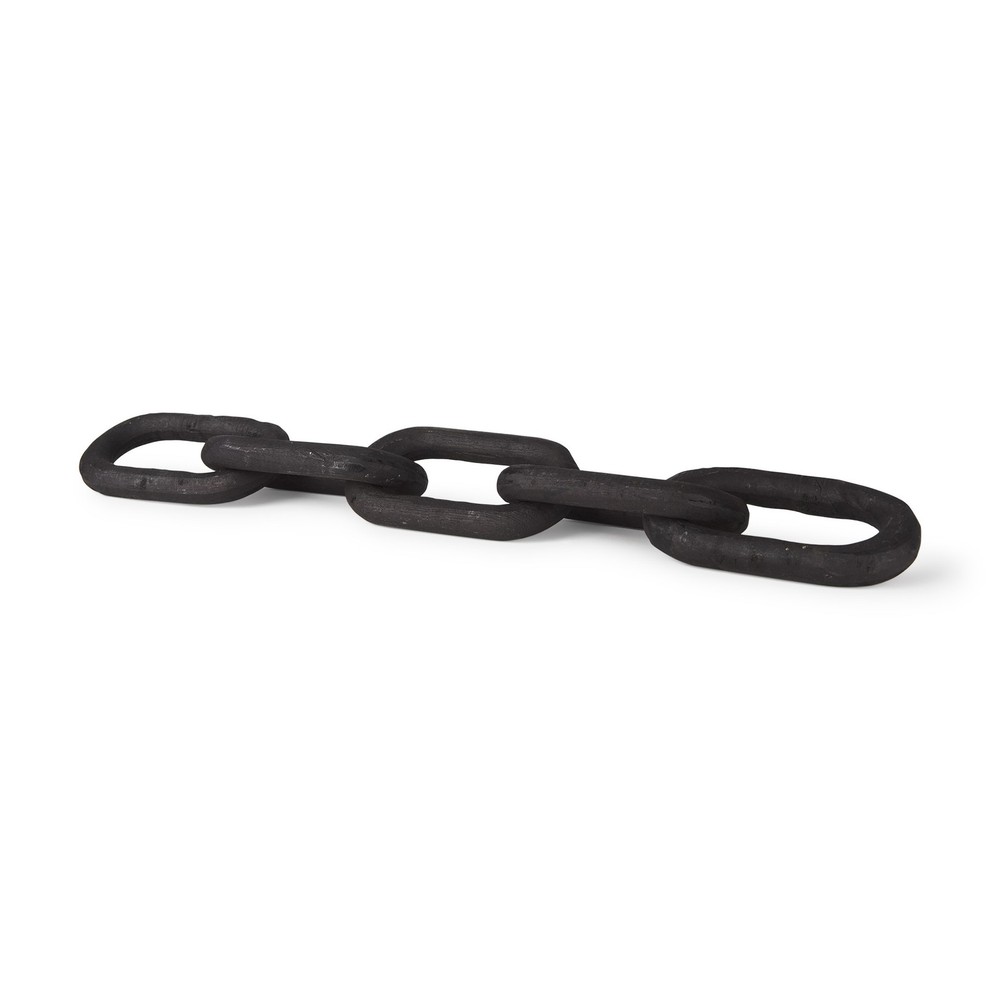 5" Black Solid Wood Tabletop Sculpture