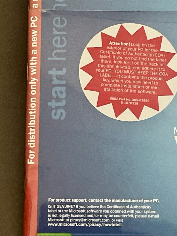 MICROSOFT WINDOWS XP PROFESSIONAL FULL VERSION w/SP1, NEW SEALED