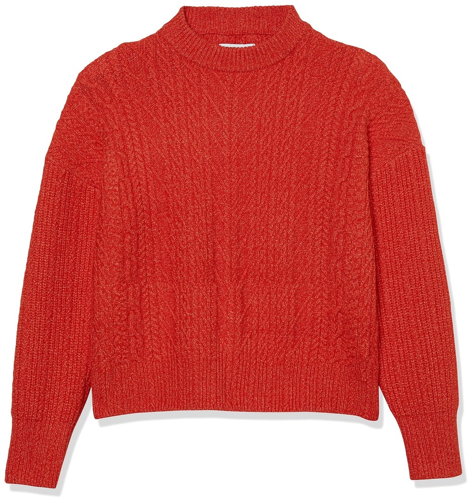 Amazon Essentials Women's Cable Knit Sweater, Soft-Touch Modern Cre... Fast Ship