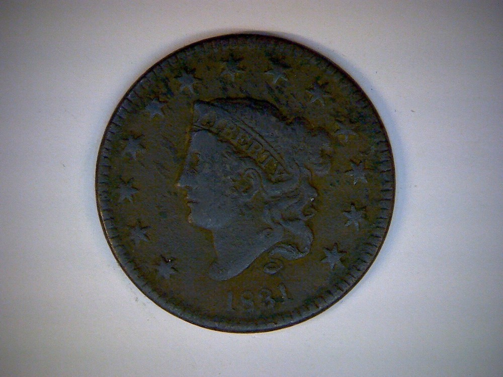 1831 U.S. LARGE CENT,  CORONET CENT,