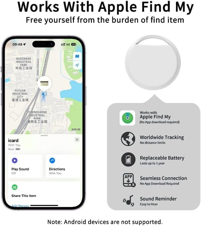 Air Tracker Tags 4 Pack Smart Bluetooth Apple Itag - Black White - Bluetooth
