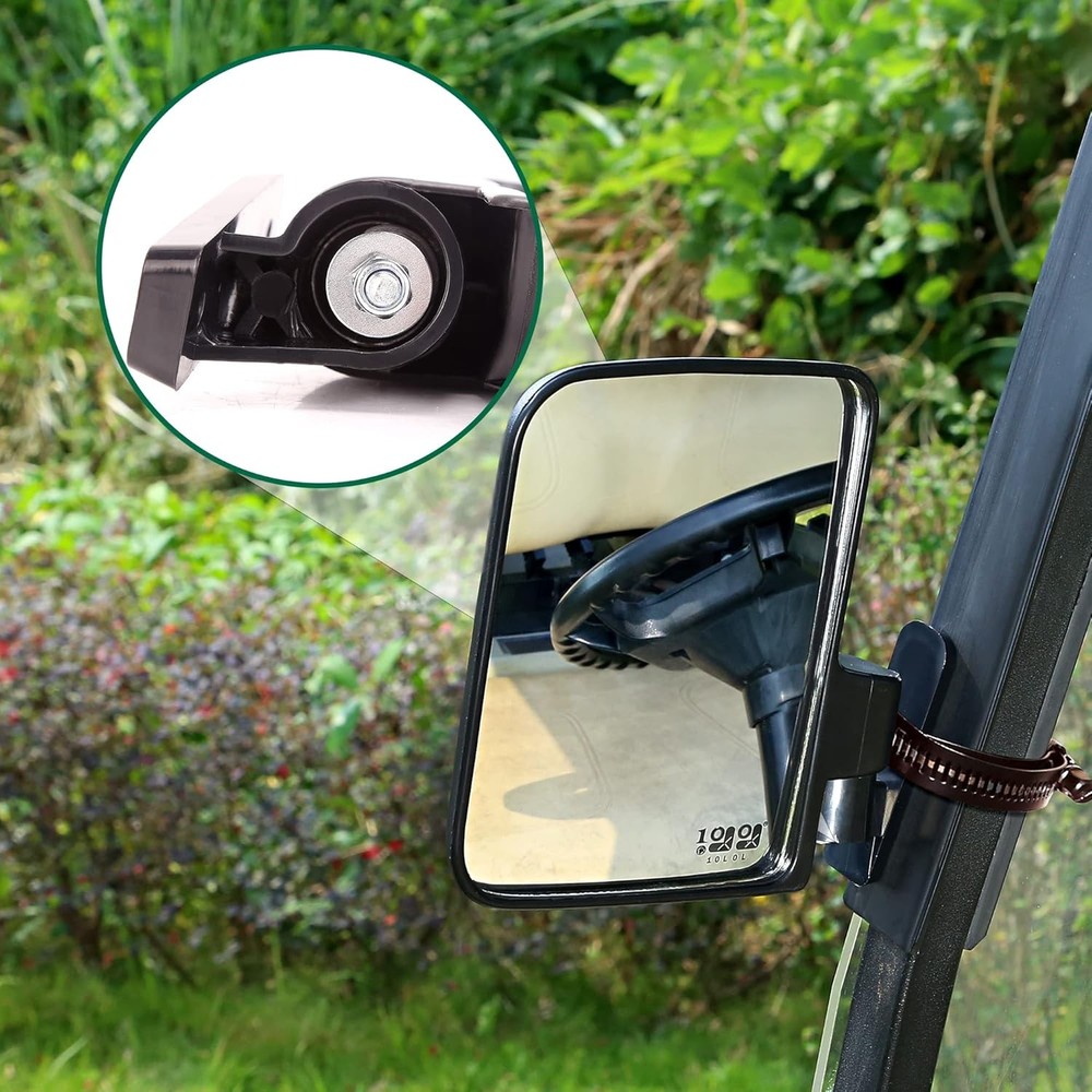 Golf cart side mirror foldable set