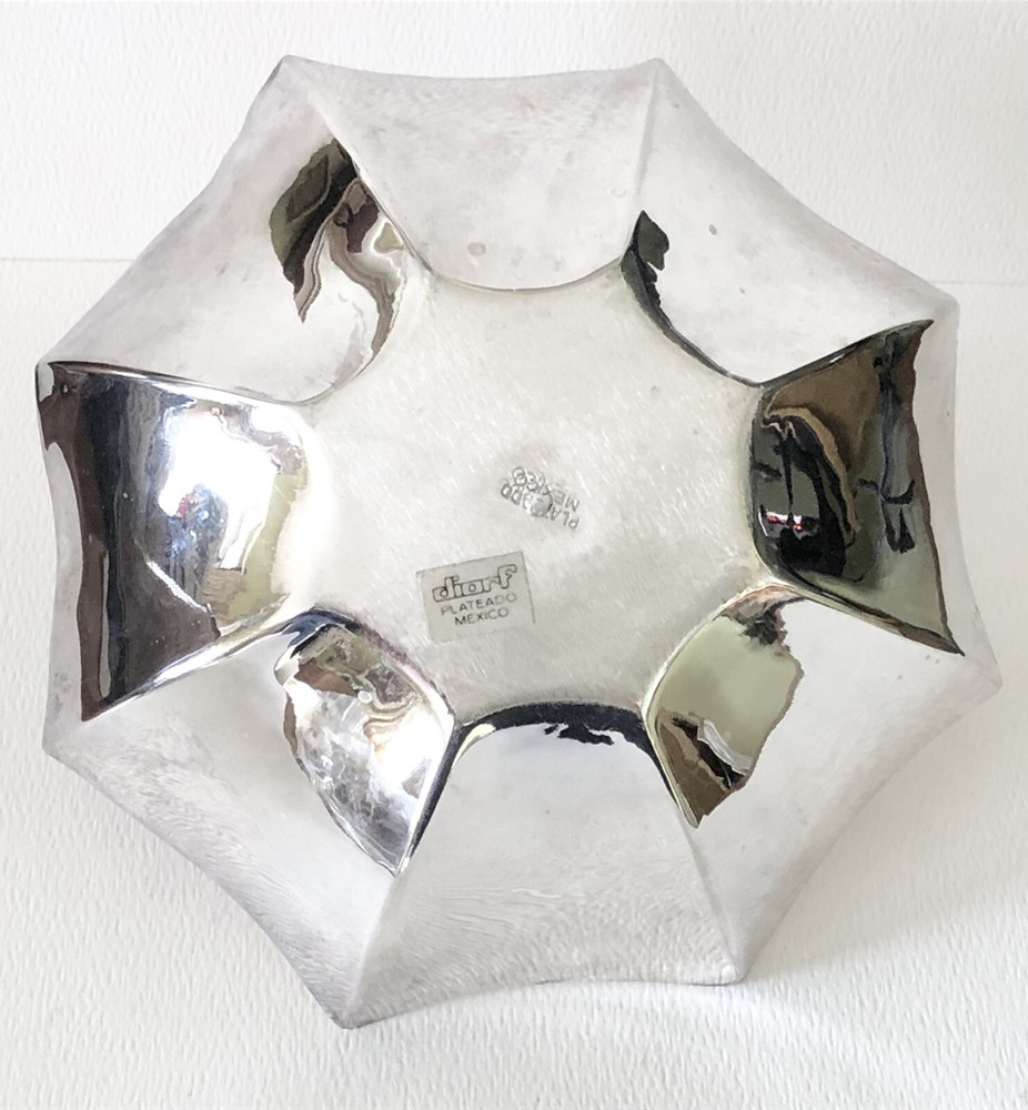 Vintage SilverPlate Diorf Mexico Figural Open Umbrella Silver Candy Dish Bowl