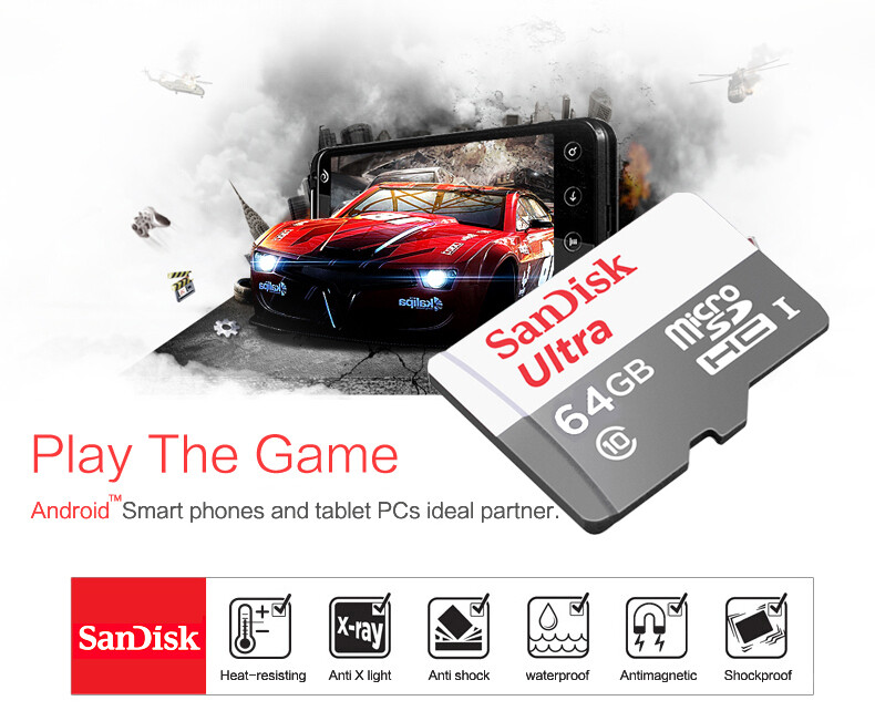 SanDisk Ultra 16GB 32GB 64GB 128GB Micro SD C10 SDXC Flash Memory TF Card Reader