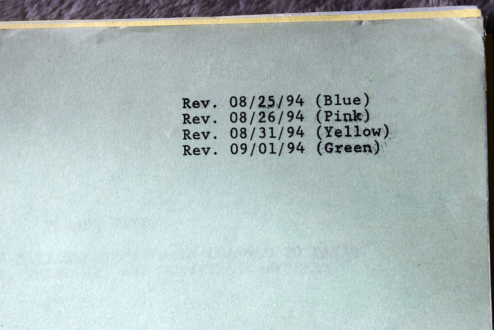 1994 The Lemon Grove Original Screenplay Shooting Script