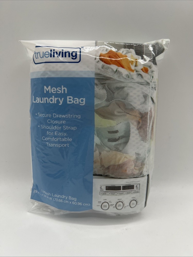 Mesh Laundry Bag Locking Drawstring Delicate Clothes 29x24 White 3 Pack