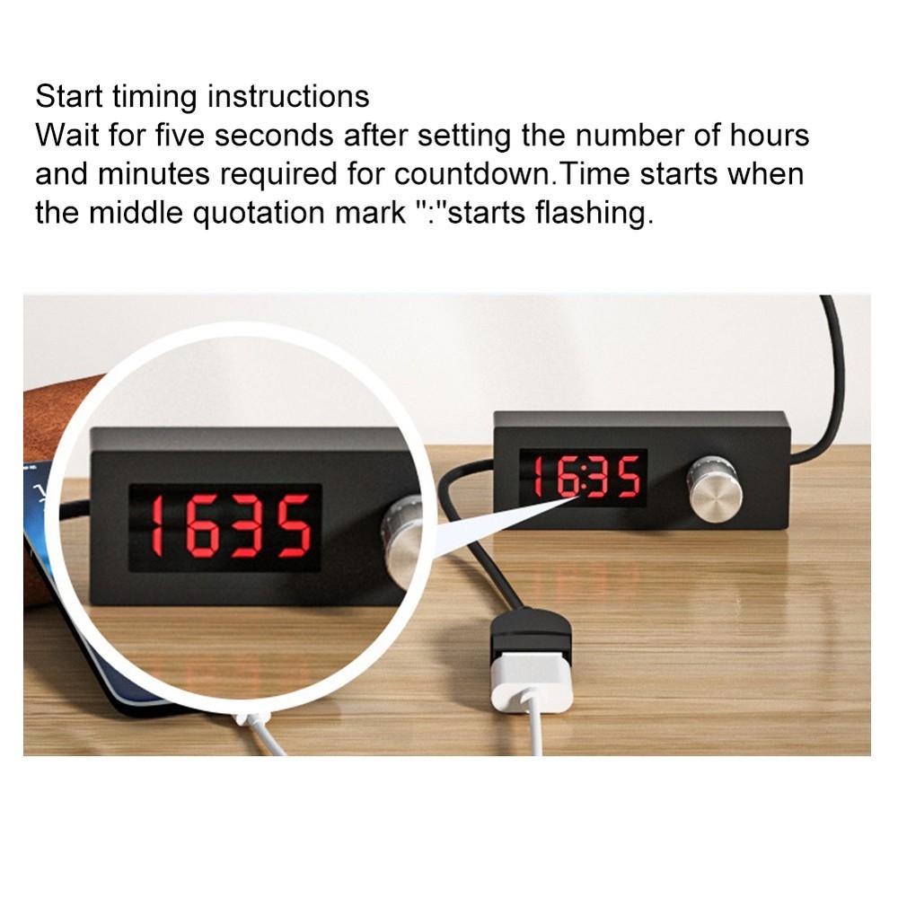 Adjustable USB Timer Cable with Power Off Switch for Aquarium and Home Use