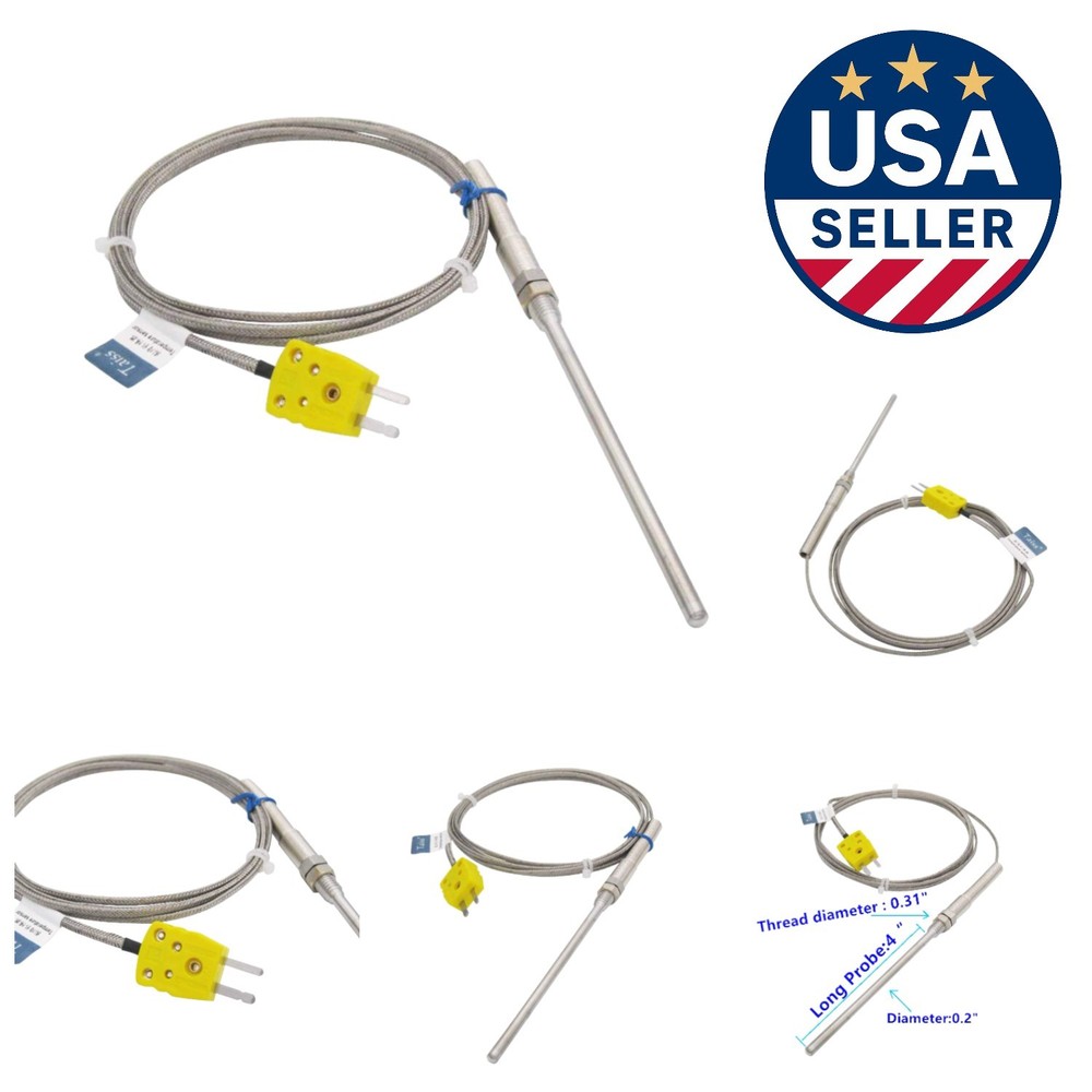 K-Type Thermocouple Sensor with 100mm Probe - Accurate Temperature Control