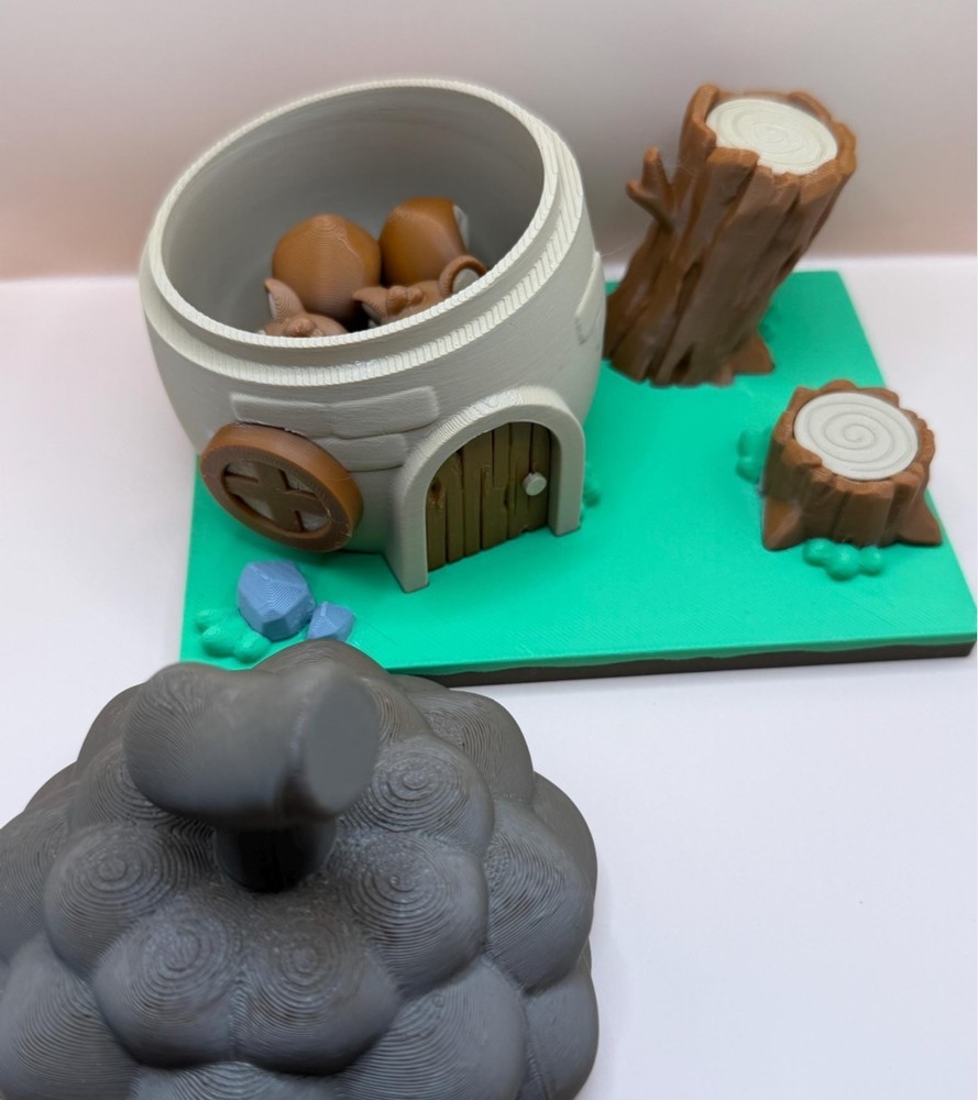 3D Printed Jiggle Pet Squirrel Playset
