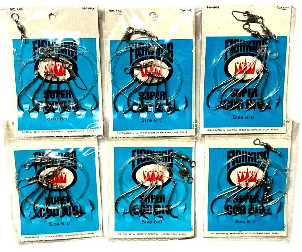 FISHKING 6 PACKS SW-204 Super Cod Rig Size 6/0 Five Hook Rig