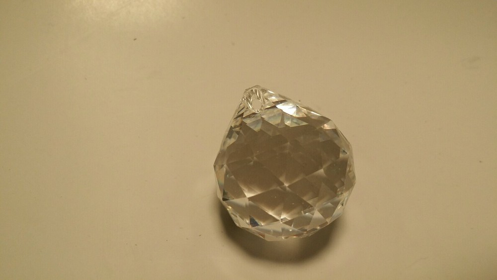 Crystal Multi Faceted Clear Large Round Hanging