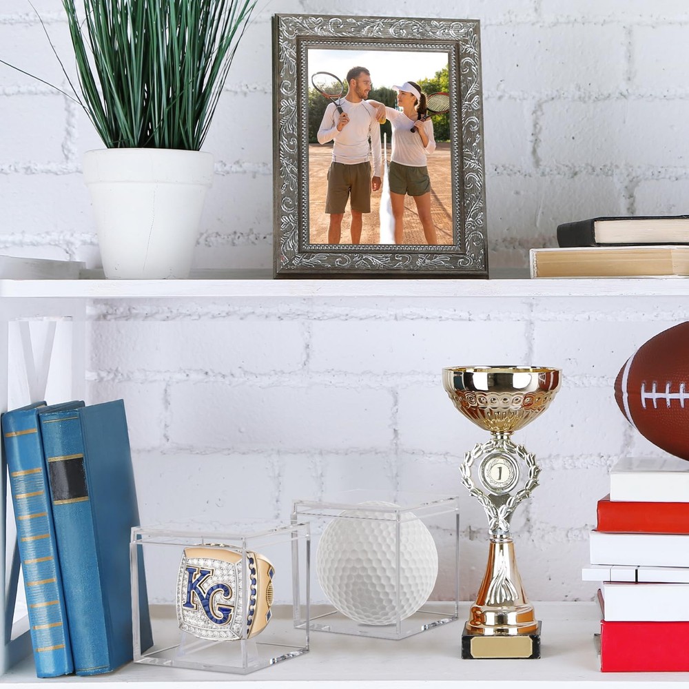 2 Pack Clear Acrylic Championship Ring Display Case, 2-Pack,