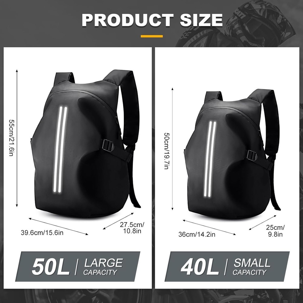 Spacious Waterproof Riding Bag - Versatile Backpack for Motorcycle Adventures